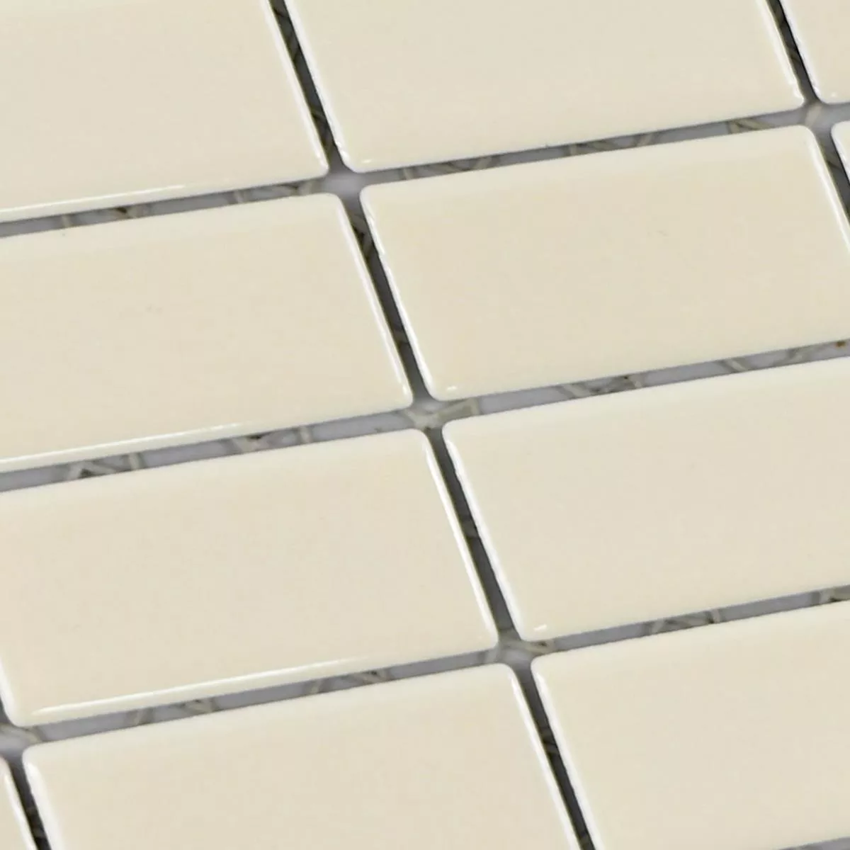 Échantillon Céramique Mosaïque Carrelage Adrian Beige Brillant Rectangle